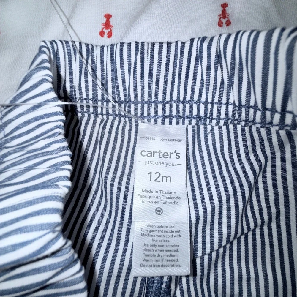 Carter's‎ Just One You 3pc Outfit Set Kids 12M Red White New Lobster Nautical